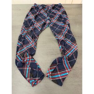 Bobbie Brooks Plus Size 1X Pajama Pants Navy Blue Red Turquoise Plaid Lounge